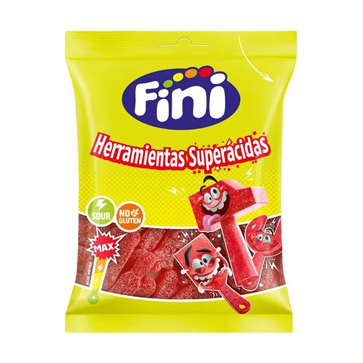 Жевательная резинка Fini Sour Strawberry Herramientas кислая клубника 80 гр., флоу-пак