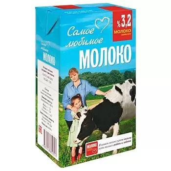 Молоко Самое любимое 3,2% 950 гр., тетра-пак