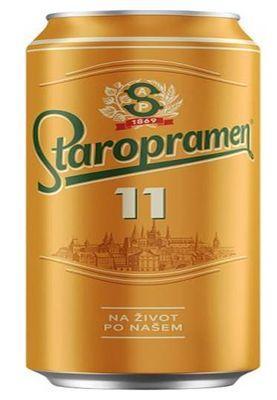 Пиво Staropramen 11 светлое, пастер., фильтр. 4,7%, 500 мл., ж/б