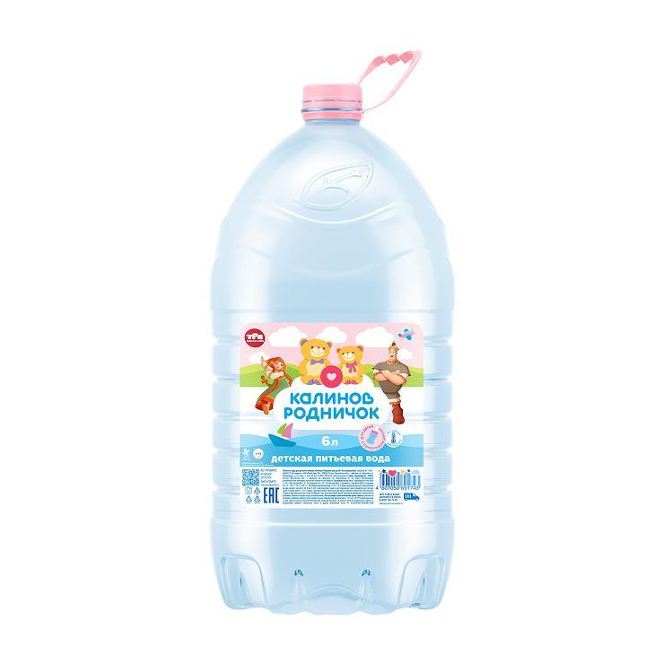 Вода Калинов Родничок питьевая для детей,6 л.,ПЭТ