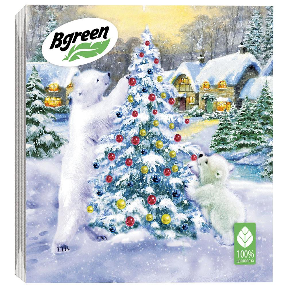 Салфетки Bulgaree Green Умка бумажные, 3 слоя, 33х33 см., 20 шт., пластиковая упаковка