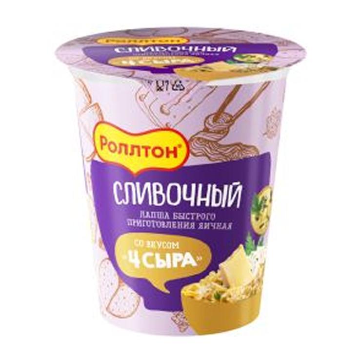 Лапша быстрого приготовления Роллтон сливочный 4 сыра 70 гр., стакан