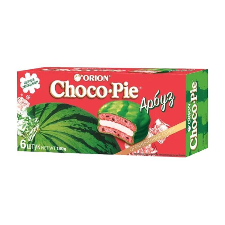Печенье Choco Pie бисквитное арбуз 6 штук 180 гр., картон