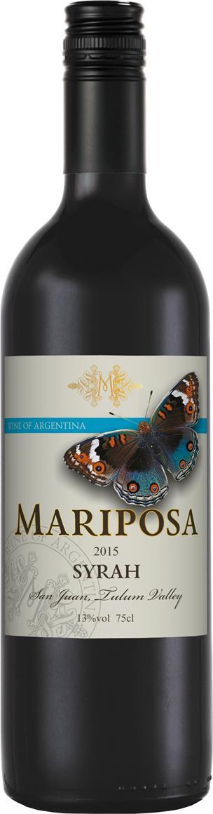 Вино Марипоса Сира красное сухое  Аргентина 750 мл., стекло