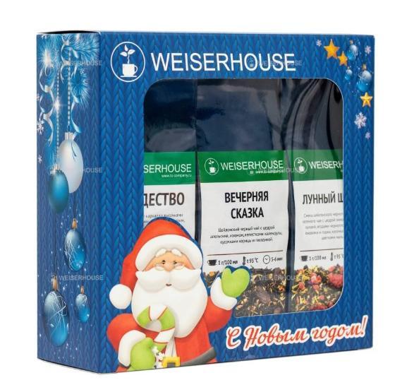 Чай Weiserhouse Подарочный набор С Новым Годом синий,100 гр., картон