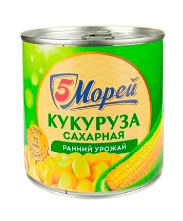 Кукуруза сахарная 5 Морей 340 гр., ж/б