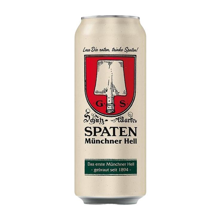 Пиво Spaten Munchen светлое фильтрованное пастеризованное 5,2% Германия 500 мл., ж/б