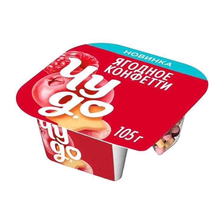 Йогурт Чудо Ягодное конфети малина клюква 4% 105 гр., стакан