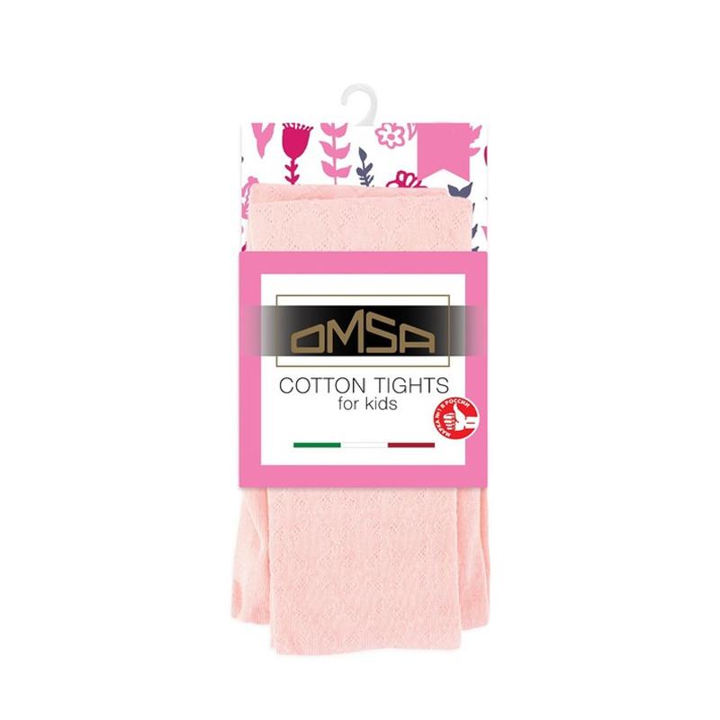 Колготы  OMSA kids 12A11-2 с ажурным рисунком Rosa Chiaro 116-122