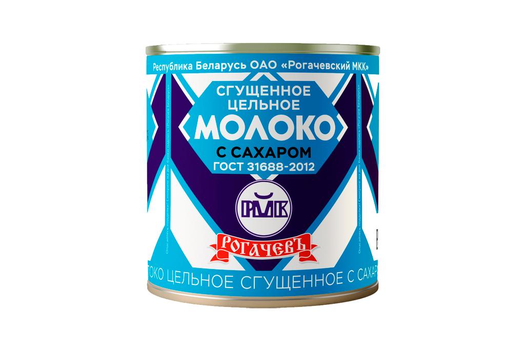 Сгущенное молоко Рогачевъ ГОСТ, 380 гр., ж/б