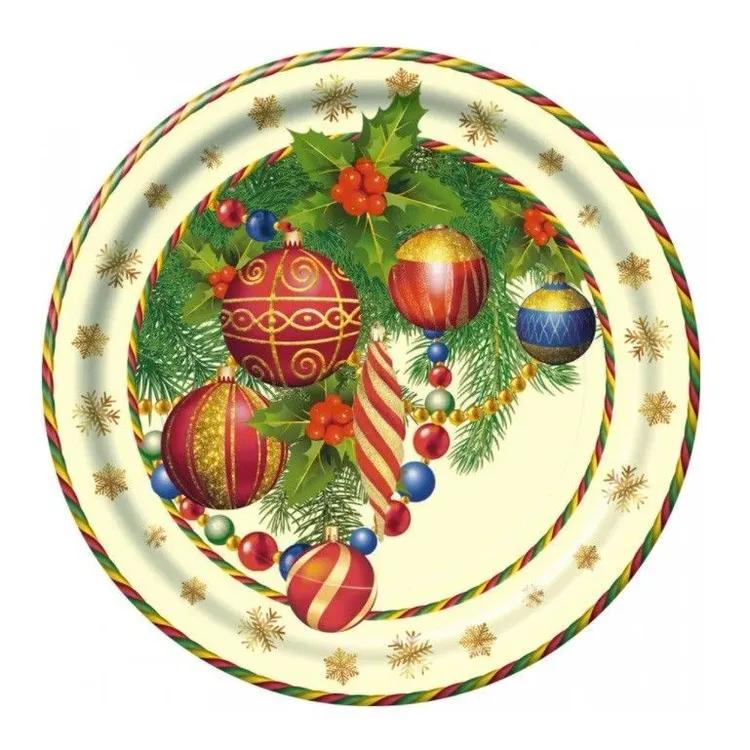 Тарелка картонная Bulgaree Green 10 шт d - 23 см Елочные украшения
