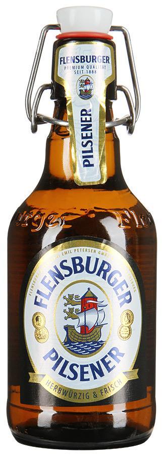 Пиво Flensburger Pilsener светлое фильтрованное 4.8% 330 мл., стекло