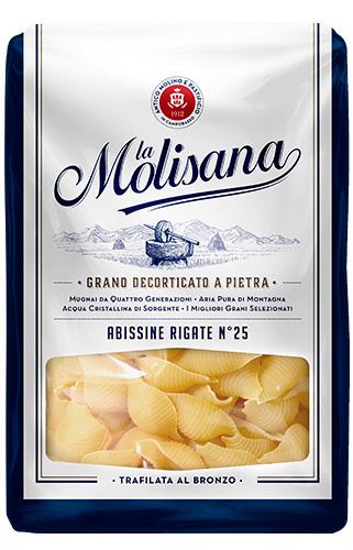 Макаронные изделия La Molisana 25 Abissine Rigate, 500 гр., пластиковый пакет