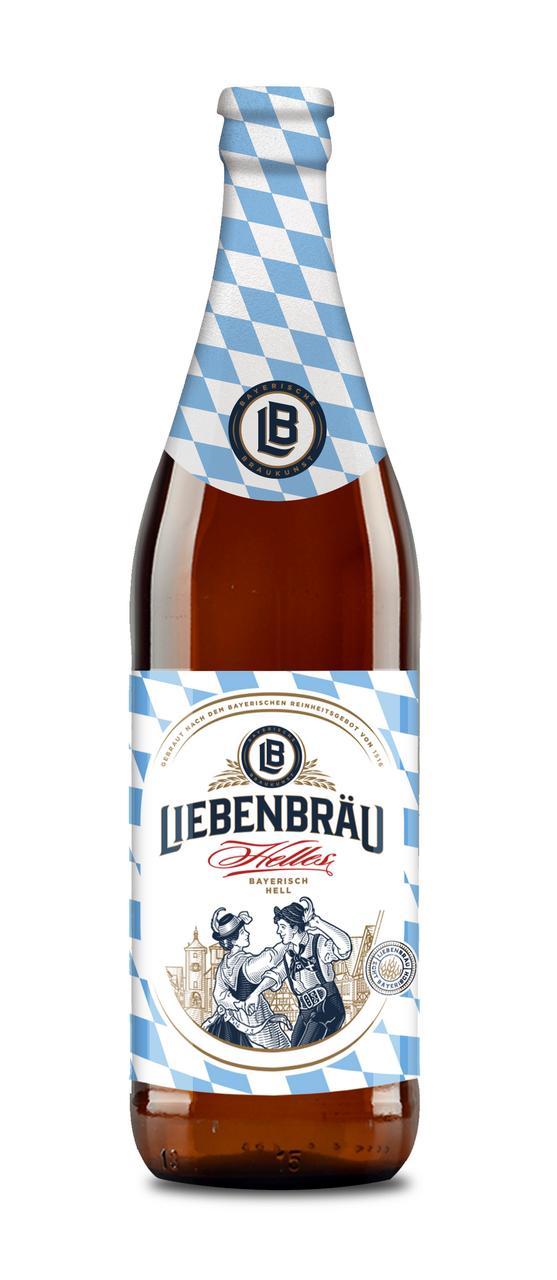 Пиво LiebenBrau Helles 5,1% светлое, 500 мл., стекло