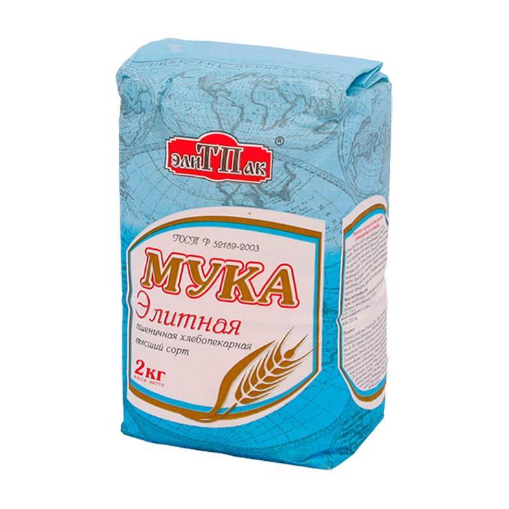 Мука ЭлитПак пшеничная высший сорт 2 кг., бумага