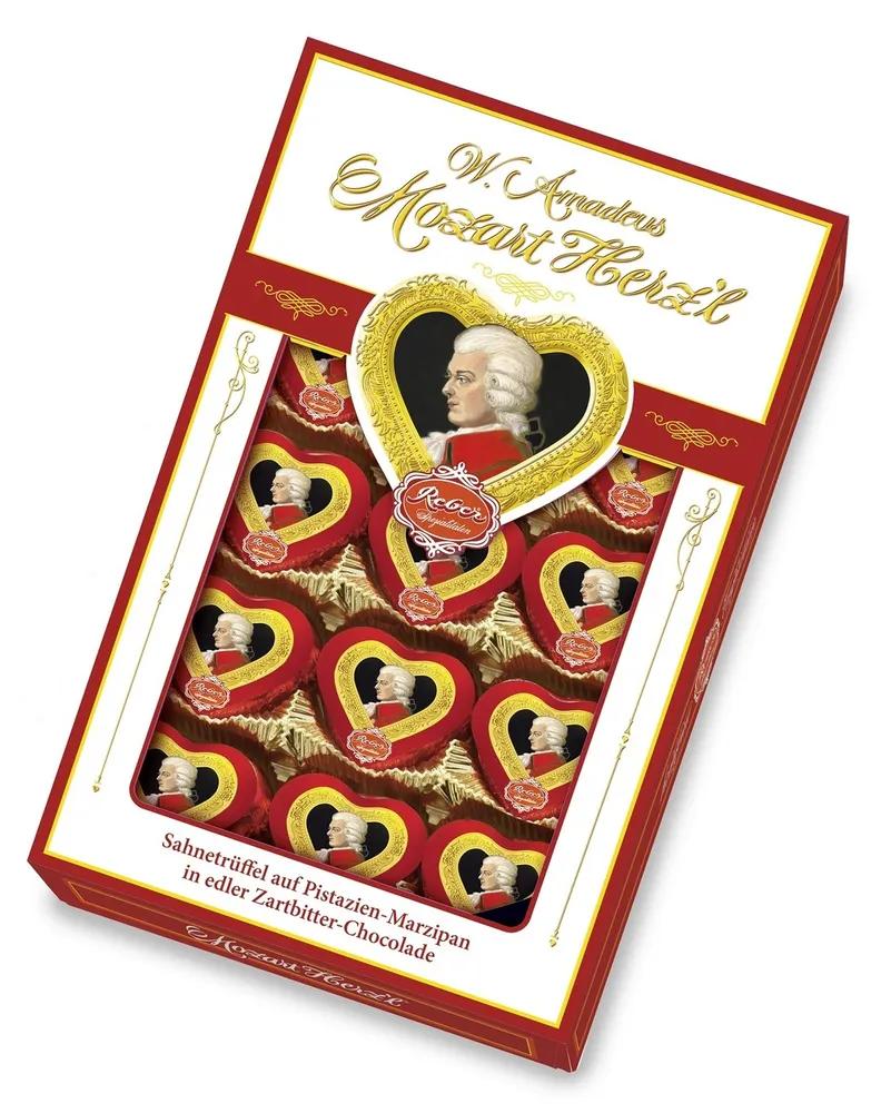 Конфеты Reber Mozart шоколадные сердечки 150 гр., картон