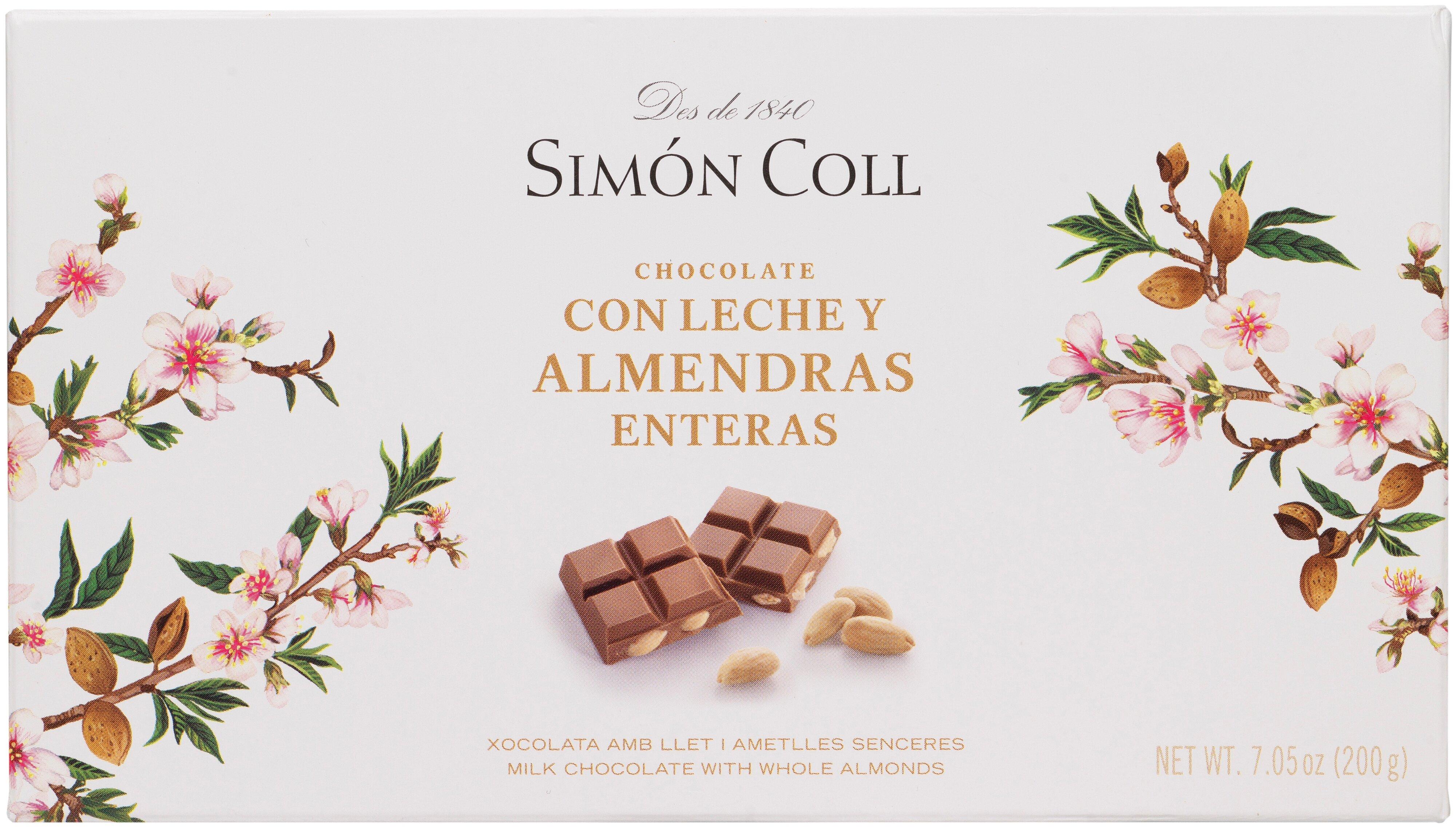 Шоколад Simon Coll темный 32% какао с миндалем 200 гр., обертка