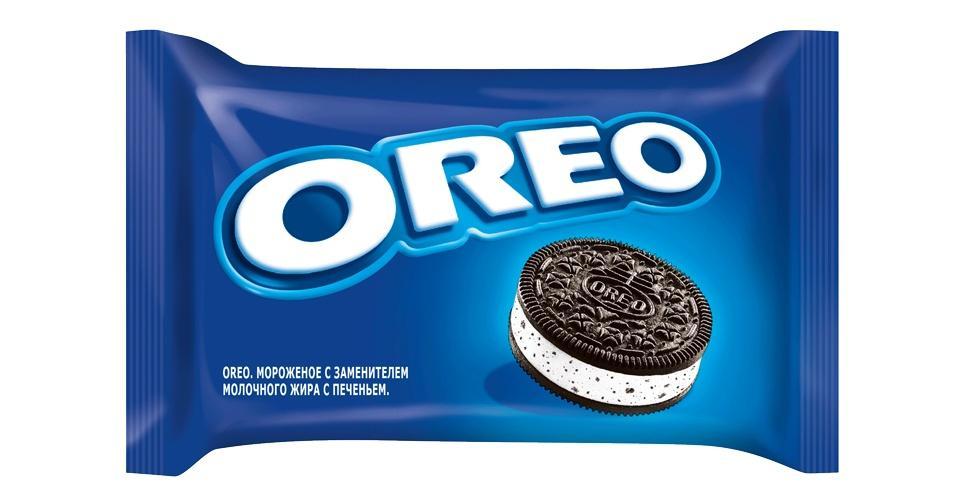 Мороженое брикет Oreo сэндвич с шоколадным печеньем 135 мл., флоу-пак