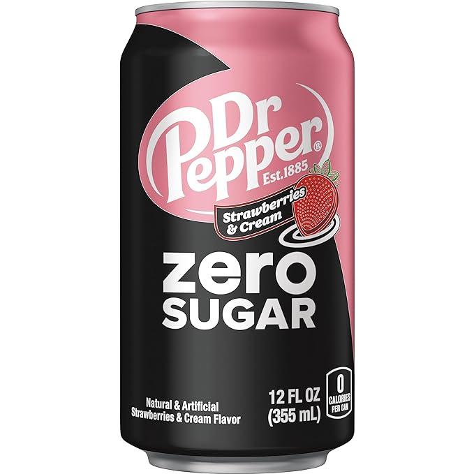 Напиток газированный Dr. Pepper клубничный крем без сахара 355 мл., ж/б