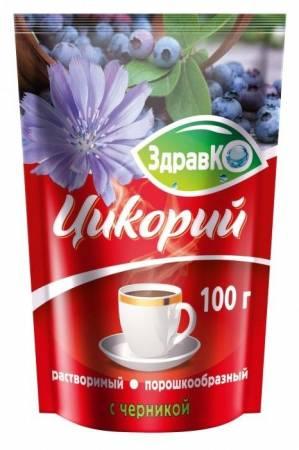 Цикорий Здравко растворимый с черникой, 100 гр., дой-пак