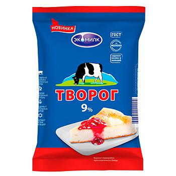 Творог Экомилк 9% 180 гр., флоу-пак