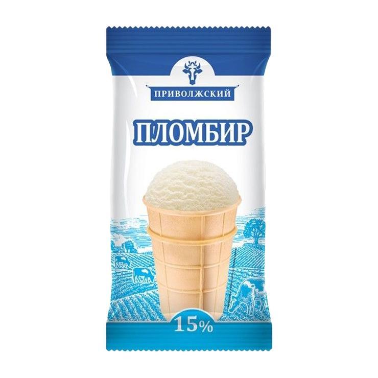Мороженое пломбир ДАВАЙС Приволжский ванильный стакан 15% 90 гр., флоу-пак