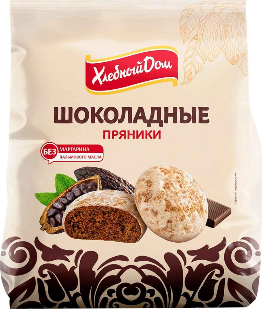 Пряники Хлебный Дом Шоколадные 300 гр., флоу-пак