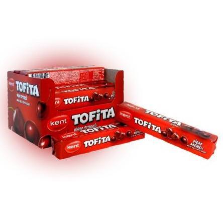 Конфета жевательная Tofita вишня 47 гр., обертка