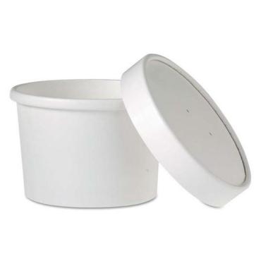 Крышка одноразовая пластиковая для стакана для супа d=96 мм., белый 25 шт.