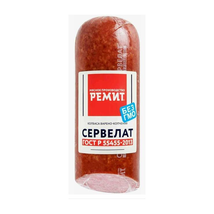 Колбаса сервелат ГОСТ в/к срез, Ремит, 400 гр., в/у