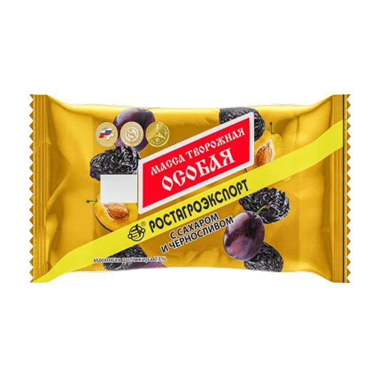 Масса творожная Ростагроэкспорт особая чернослив 23% 180 гр., флоу-пак