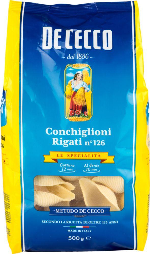 Макаронные изделия De Cecco Conchiglioni Rigati 500 гр., флоу-пак