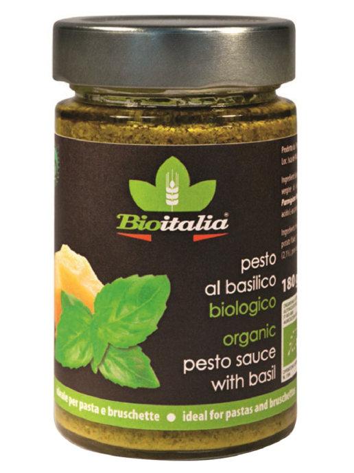 Соус Bioitalia песто с базиликом, 180 гр., стекло