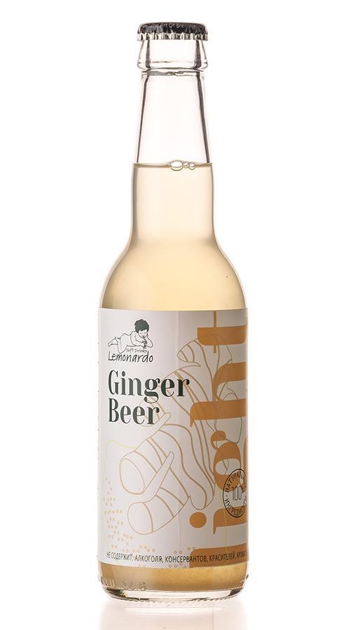 Лимонад Lemonardo Ginger Beer Light имбирный натуральный со стевией 330 мл., стекло