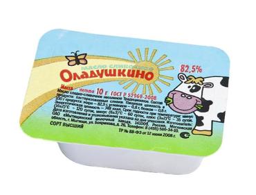 Масло Оладушкино сладко-сливочное несоленое традиционное 82,5%