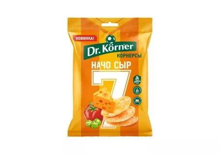 Чипсы Dr. Korner цельнозерновые кукурузно рисовые с сыром начо, 50 гр., флоу-пак