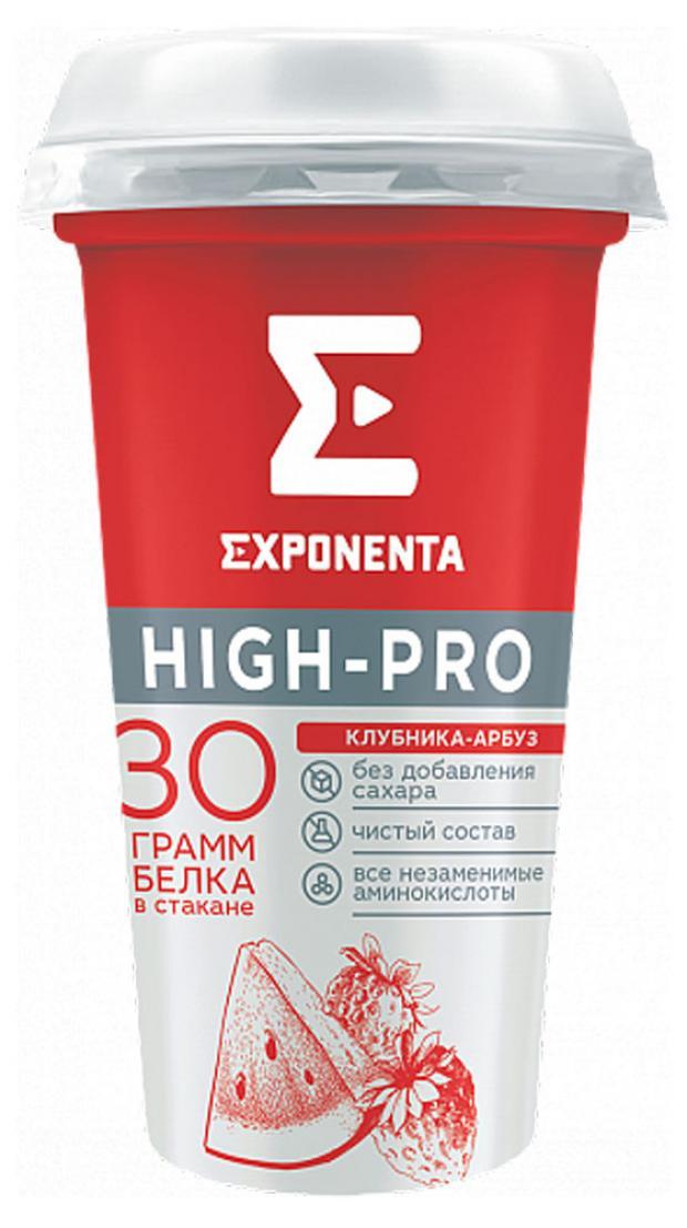 Напиток Exponenta High-pro клубника-арбуз кисломолочный 0%, 250 гр., ПЭТ стакан