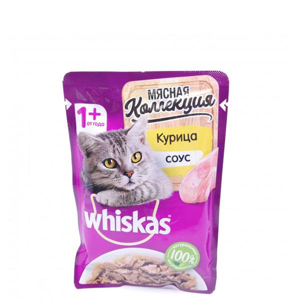 Влажный корм для кошек Whiskas Meaty курица 75 гр., пауч