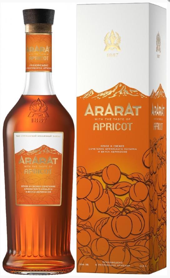 Спиртной напиток на основе коньяка Арарат Априкот35% (Армения), 500 мл., стекло