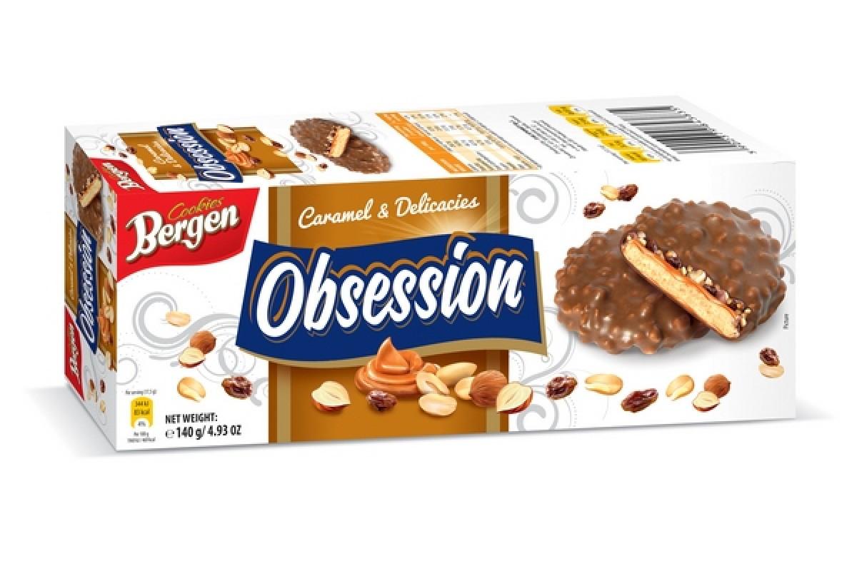 Печенье BERGEN Obsession c соленой карамелью в мол. Шоколаде, 128 гр., картон