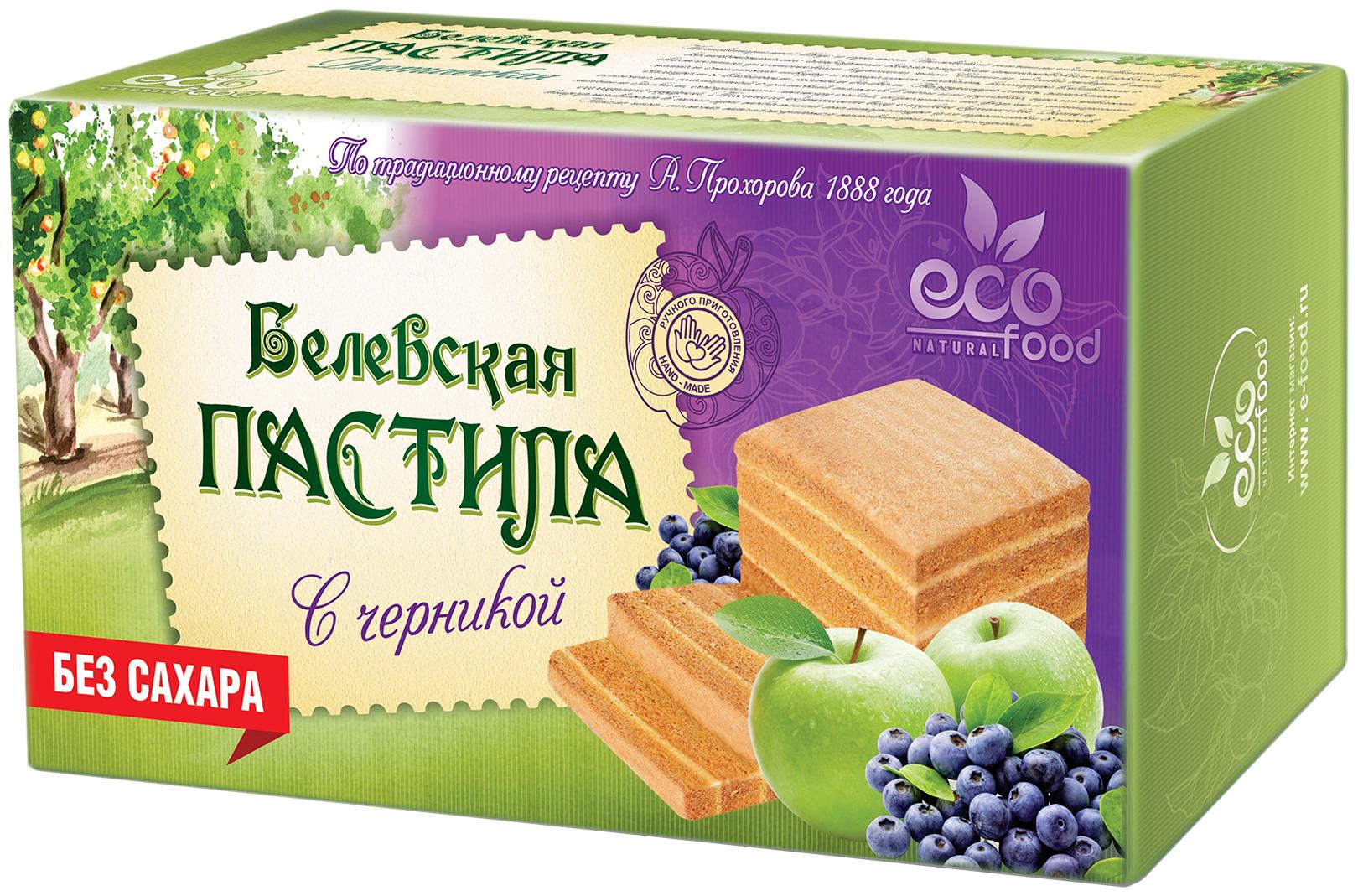 Пастила Ecofood Белевская черника 100 гр., картон