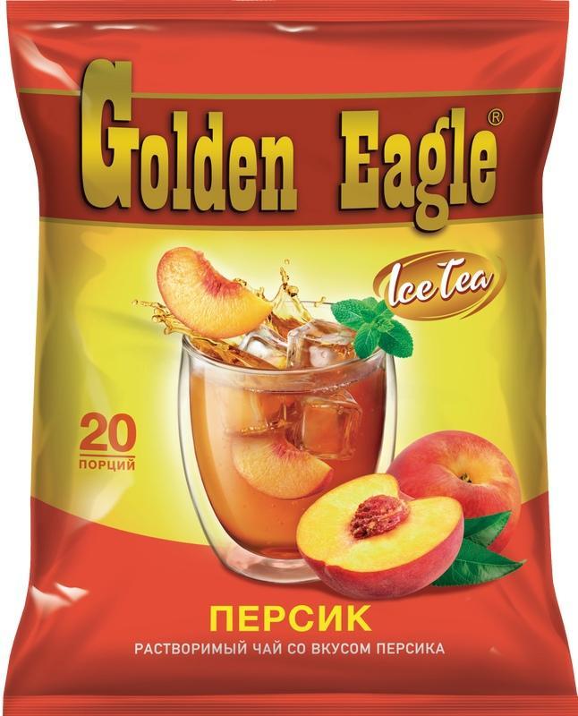 Чай Golden Eagle со вкусом персика растворимый в пакетиках 20 гр. х 20 шт., флоу-пак
