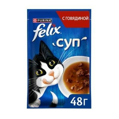 Корм для кошек Felix влажный Суп с говядиной 48 гр., пауч