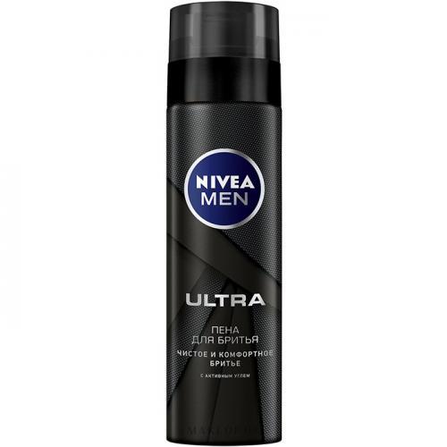 Пена для бритья Nivea Men Ultra, 200 мл., флакон с дозатором