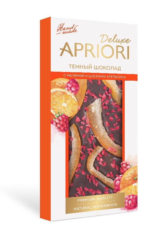 Шоколад Apriori Deluxe горький с малиной и цукатами апельсина 85 гр., картон