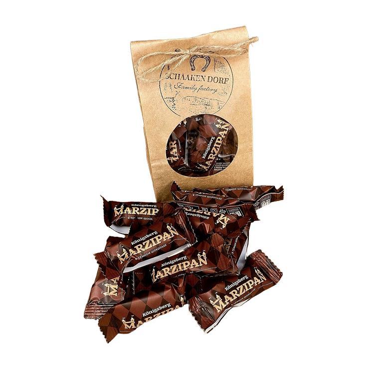 Конфеты ШААКЕН ДОРФ Марципан в темном шоколаде 300 гр., крафт