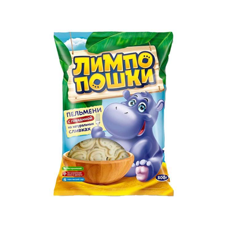 Пельмени Лимпопошки с говядиной на натуральных сливках 800 гр., флоу-пак