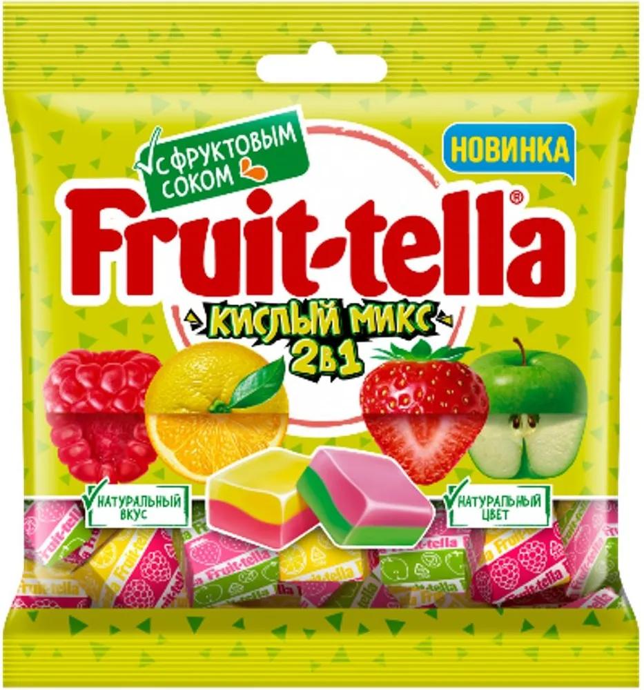 Конфеты Fruit-tella Кислый микс 2в1, 70 гр., бумага