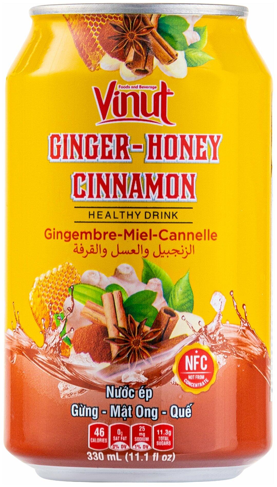 Напиток сокосодержащий Vinut Ginger-Honey Cinnamon 300 мл., ж/б