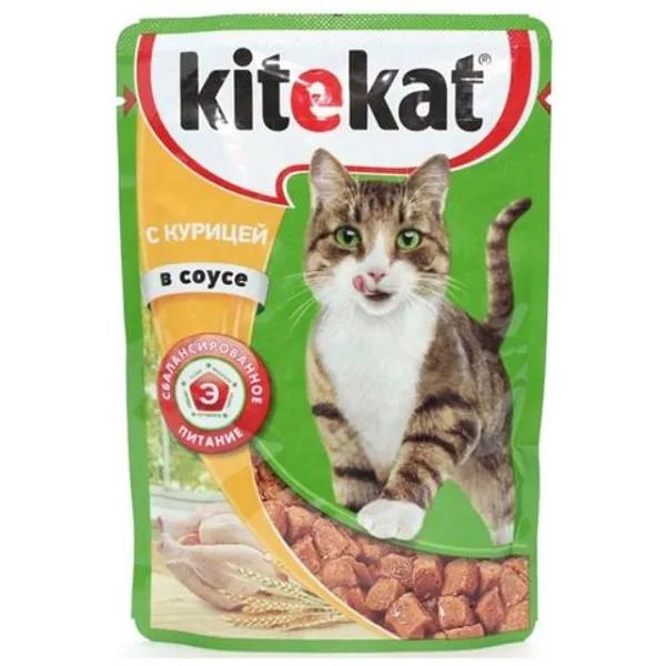 Влажный корм для кошек Kitekat курица в соусе 85 гр., дой-пак
